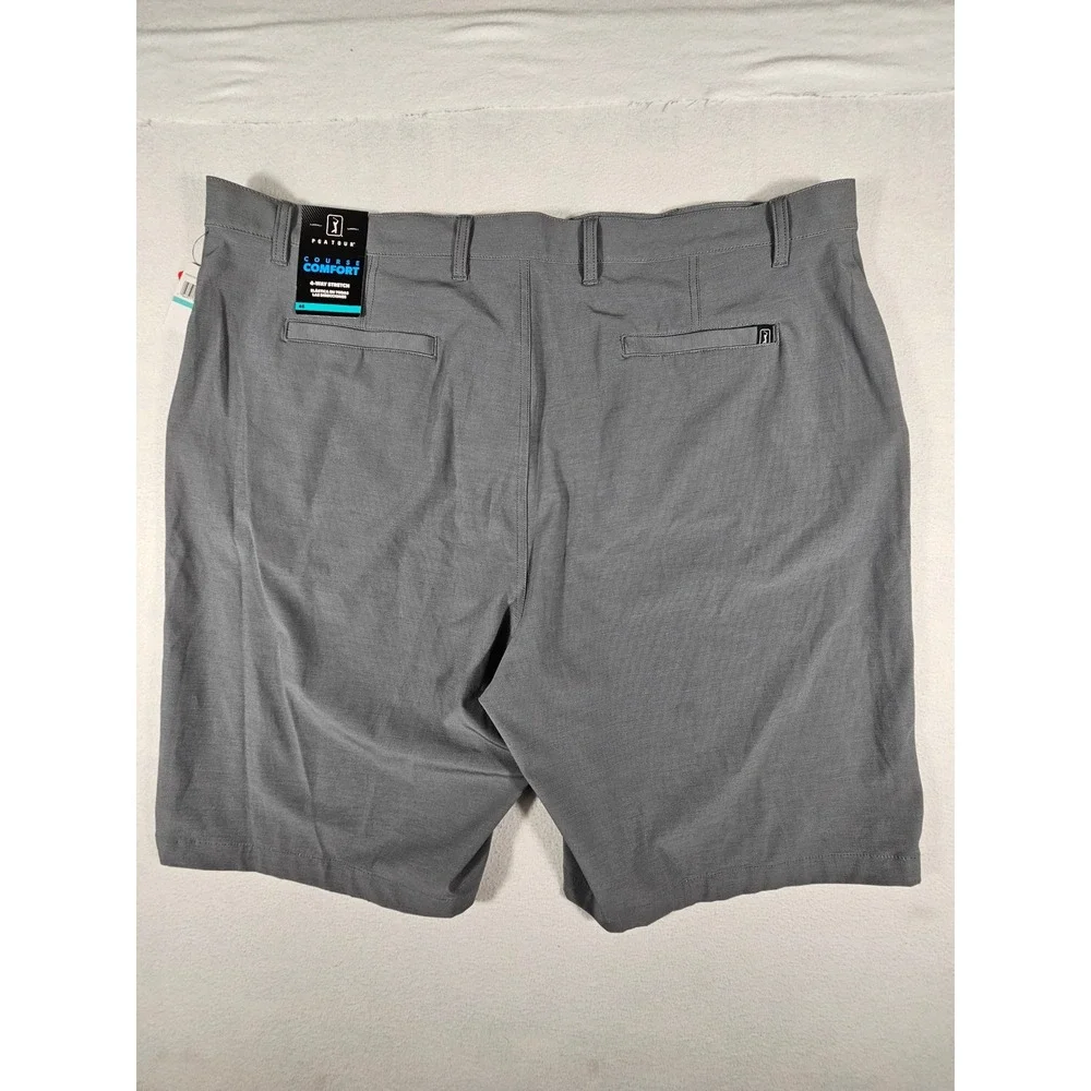 PGA Tour Course Comfort Golf Shorts Mens 46 Dark Grey Heather 4-Way Stretch NEW